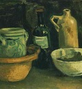 Still Life with Pottery and Two Bottles