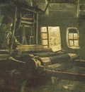 Weaver, Interior with Three Small Windows