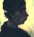 head of a peasant woman with dark cap version