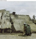 Peasant Woman Digging in Front of Her Cottage