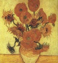 still life vase with fifteen sunflowers version