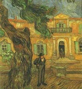 Pine Trees with Figure in the Garden of Saint Paul Hospital
