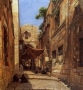 Gustav Bauernfeind Scene Of Street In Jerusalem