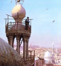 Jean Leon Gerome A Muezzin Calling From The Top Of A Minaret The Faithful To Prayer