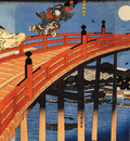The moonlight fight between Yoshitsune and Benkei on the Gojobashi%2CKyoto