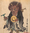 Kyosai Oni in priests robes