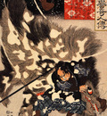 Yamamoto Kansuke fighting a giant boar