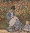 Camille Monet with a Child in the Garden [1875]