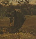 female peasant digging up potatoes, nuenen
