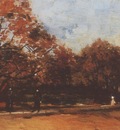 the bois de boulogne with people walking, paris