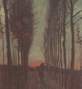 avenue of poplars, at the sunset, nuenen
