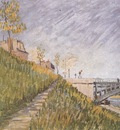 banks of the river seine with the clichys bridge, paris