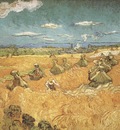 combine with stacks of wheat, arles