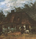cottage with a woman and a goat , nuenen