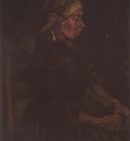 female peasant seated with white cap, nuenen