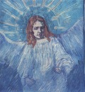 half length figure of an angel as rembrandt , saint remy