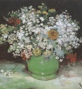 jug with zinnias and other flowers, paris