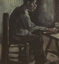 male peasant seating at the table, nuenen