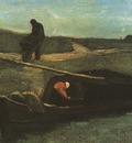 peats boat with two figures, drente