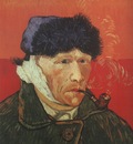 self portrait with linked ear and pipe, arles