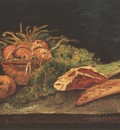 still life with apples, meat and bread, paris