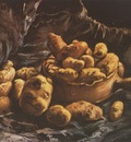 still life with clay bowl and potatoes, nuenen