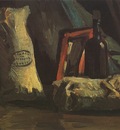 still life with two sacks and a bottle, nuenen