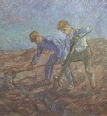 two peasants digging, saint remy