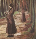 two women in the woods