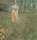 woman walking in a garden, paris