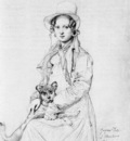 Ingres Mademoiselle Henriette Ursule Claire maybe Thevenin and her dog Trim