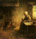Israels Josef Peasant Woman By A Hearth