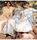 ls Sorolla 1910 Mi mujer y mis hijas en el jardin