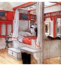 ls Larsson 1894 97 Papas Bedroom watercolor