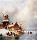 Leickert Charles Dutch winter scene