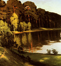 Leistikow Walter Riverscene with Forest Beyond