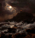 Achenbach Andreas Norwegian Coast by Moonlight