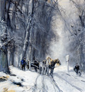 Apol Louis Lodewijk Winter forest view Sun