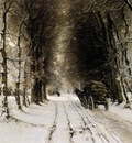 Apol Louis Winter landscape Sun