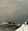 Apol Louis Winter view on a canal Sun