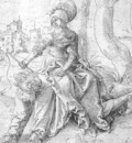 Baldung Grien Phyllis and Aristotle, pen and black ink, Muse