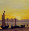 Boats Ashore At Sunset