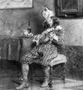 Blanchi Pio Lute player in 17th century interior Sun