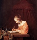 Borch ter Gerard Woman writing a letter Sun