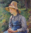 pissarro young peasant girl wearing hat