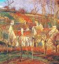 pissarro red roofs a corner of the village in winter