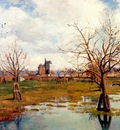 pissarro landscape with flooded fields