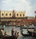 canaletto return of the bucentoro to the molo on ascension day detail