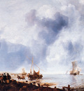 Cappelle van de Jan Ships along the coast Sun