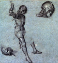 Carpaccio Three studies of a cavalier in armor